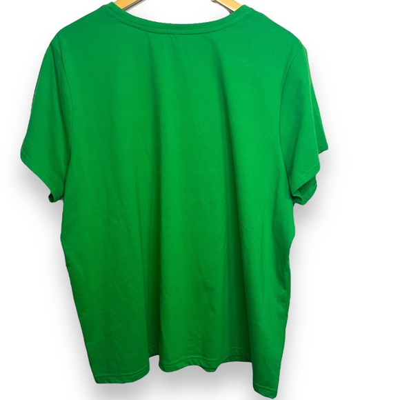 NWT Leo & Nicole Woman Kelly Green Short Sleeve T-Shirt Cotton Blend Size 3X - Picture 7 of 9